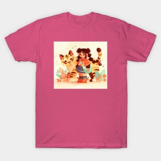 Little Girl and Tiger T-Shirt